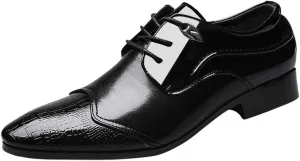 Black Dress Shoes for Men Wide Comfortable Shoes Male Casual Leather Shoes Suit Lace Wedding Men Shoe Work Dress Shoes