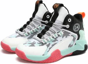 Boys Basketball Shoes 2025, Non-Slip Breathable Kids Athletic Sneakers for Outdoor Running, Lightweight Mesh Boys Sports Shoes with Cushioned Support