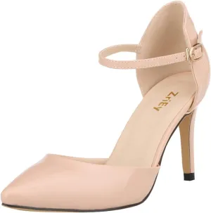 ChaiRong Zhou Women's Ankle Buckle High Thin Heeled Pump Sandals, Fashion Casual Wedding Party Dress Pumps