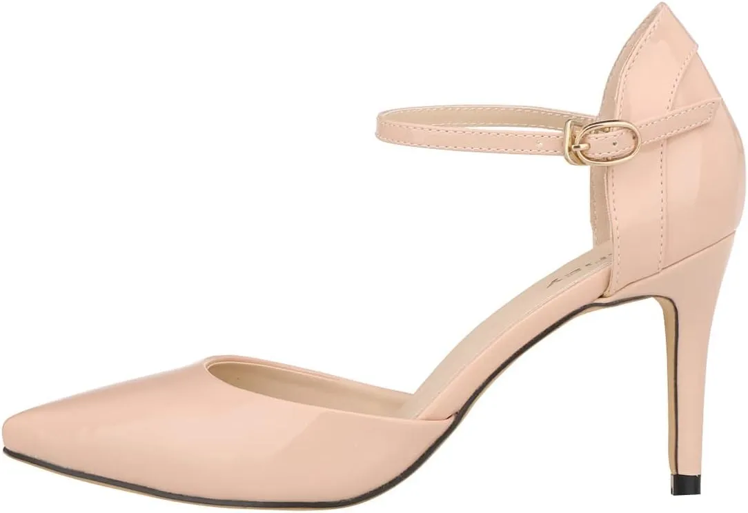 ChaiRong Zhou Women's Ankle Buckle High Thin Heeled Pump Sandals, Fashion Casual Wedding Party Dress Pumps