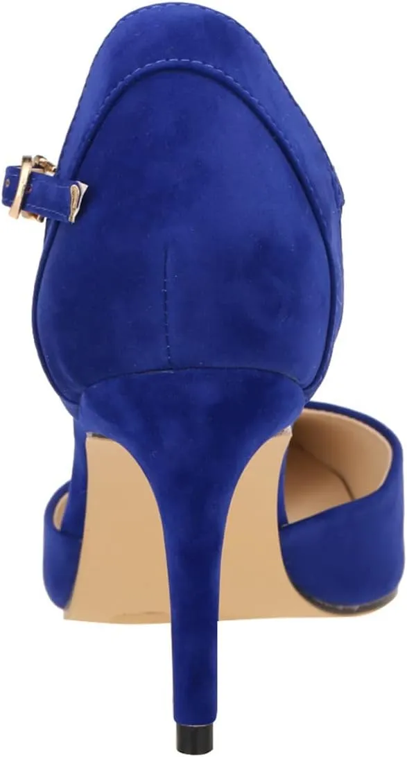 ChaiRong Zhou Women's Ankle Buckle High Thin Heeled Pump Sandals, Fashion Casual Wedding Party Dress Pumps