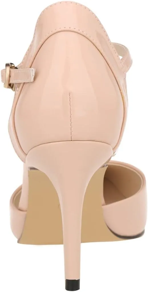 ChaiRong Zhou Women's Ankle Buckle High Thin Heeled Pump Sandals, Fashion Casual Wedding Party Dress Pumps
