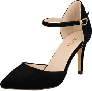 ChaiRong Zhou Women's Ankle Buckle High Thin Heeled Pump Sandals, Fashion Casual Wedding Party Dress Pumps