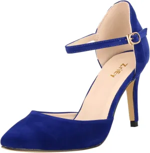 ChaiRong Zhou Women's Ankle Buckle High Thin Heeled Pump Sandals, Fashion Casual Wedding Party Dress Pumps