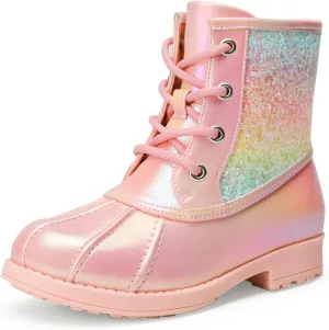 DREAM PAIRS Girls Side Zipper Glitter Ankle Boots(Toddler/Little Kid/Big Kid)