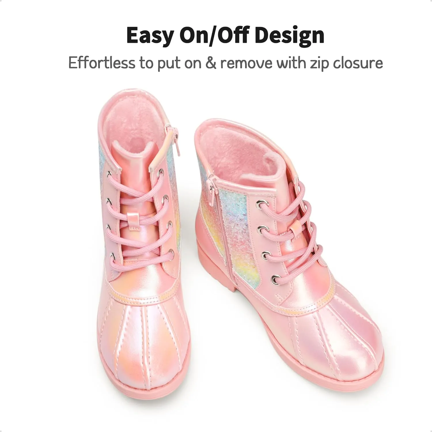 DREAM PAIRS Girls Side Zipper Glitter Ankle Boots(Toddler/Little Kid/Big Kid)