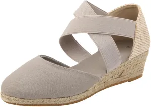 Espadrille Wedge Sandals Women Closed Toe Ankle Strap Retro Comfy Platform Sandals 2024 Fashion Trendy Stylish Summer Dress Shoes