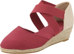 Espadrille Wedge Sandals Women Closed Toe Ankle Strap Retro Comfy Platform Sandals 2024 Fashion Trendy Stylish Summer Dress Shoes