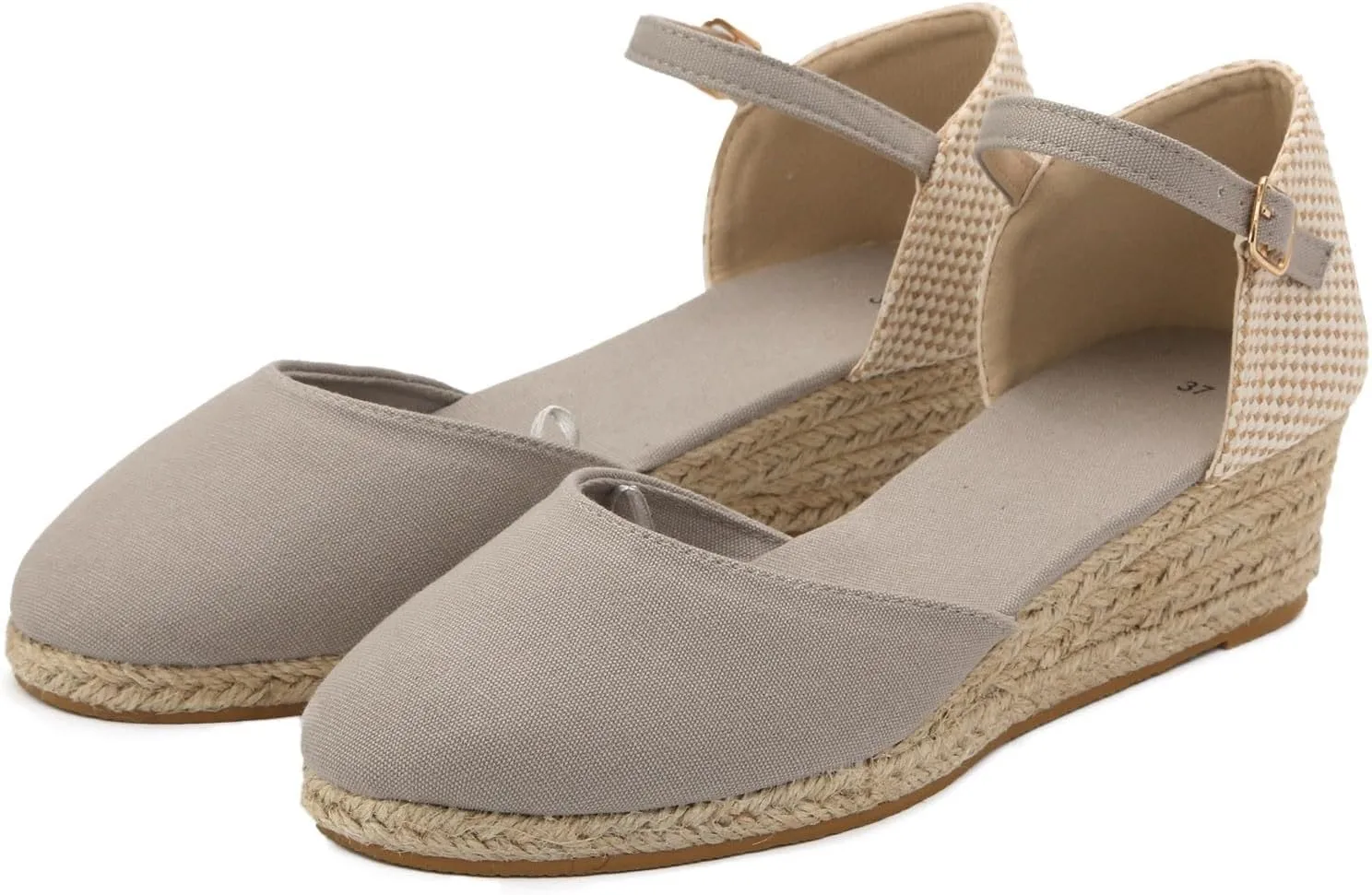Espadrille Wedge Sandals Women Closed Toe Ankle Strappy Vintage Lightweight Platform Sandals Heels Party Bridal Shoes Beach Dressy Sandals