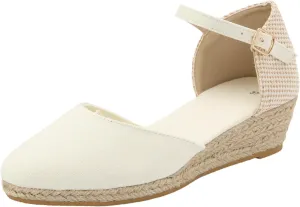 Espadrille Wedge Sandals Women Closed Toe Ankle Strappy Vintage Lightweight Platform Sandals Heels Party Bridal Shoes Beach Dressy Sandals