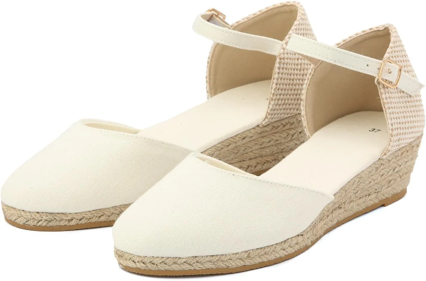 Espadrille Wedge Sandals Women Closed Toe Ankle Strappy Vintage Lightweight Platform Sandals Heels Party Bridal Shoes Beach Dressy Sandals