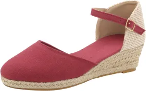 Espadrille Wedge Sandals Women Closed Toe Ankle Strappy Vintage Lightweight Platform Sandals Heels Party Bridal Shoes Beach Dressy Sandals