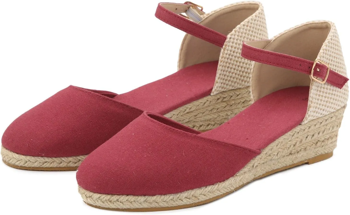 Espadrille Wedge Sandals Women Closed Toe Ankle Strappy Vintage Lightweight Platform Sandals Heels Party Bridal Shoes Beach Dressy Sandals