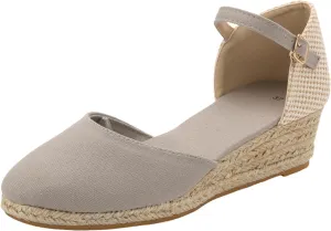 Espadrille Wedge Sandals Women Closed Toe Ankle Strappy Vintage Lightweight Platform Sandals Heels Party Bridal Shoes Beach Dressy Sandals