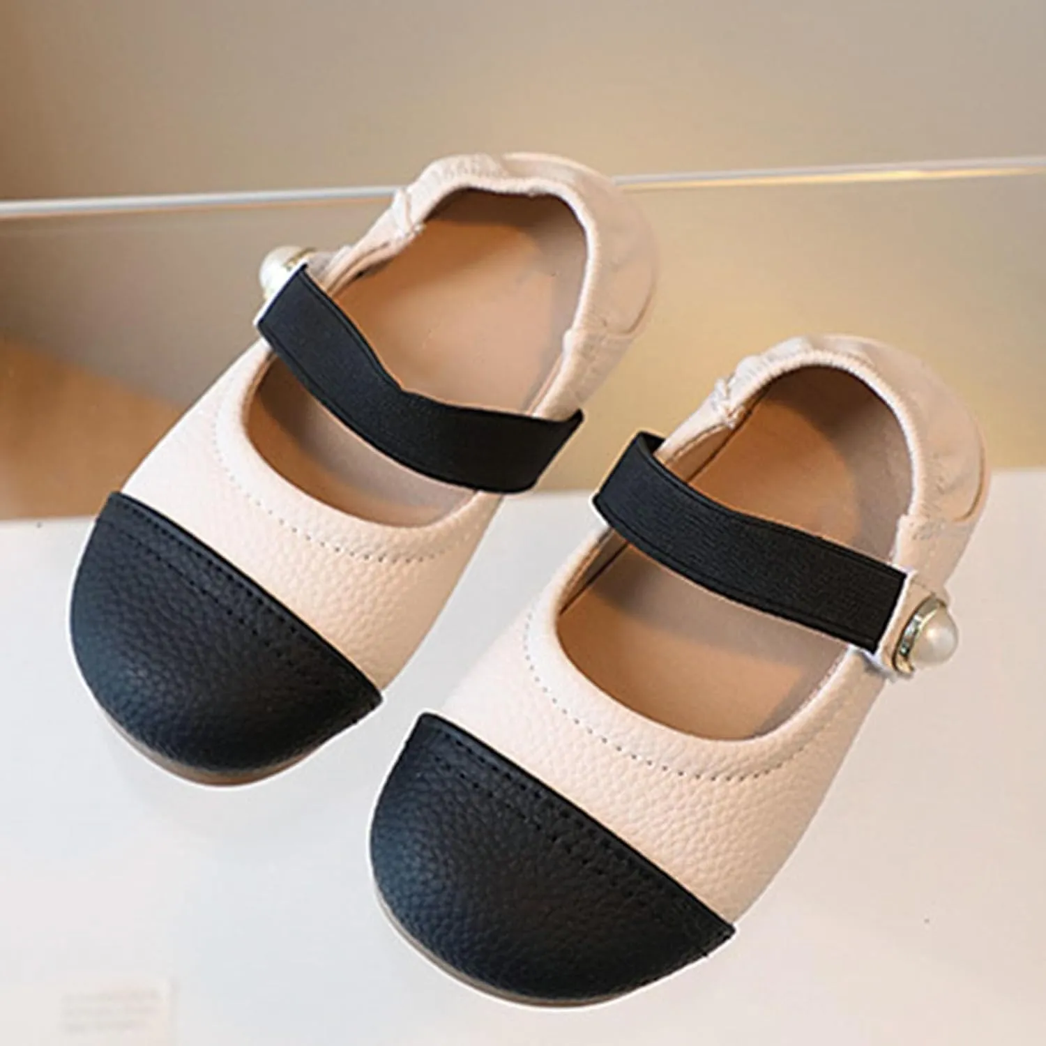 Girls Ballet Flats Round Toe Mary Jane Shoes Comfortable Dress𝐲 Toddler Adjustable Straps Washable Slip On Shoes