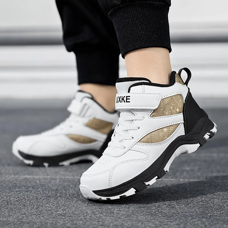 Girls Boys Basketball Shoes Kids Fashion Breathable Comfortable Sneakers Non Slip Leather Outdoor Sport Shoe