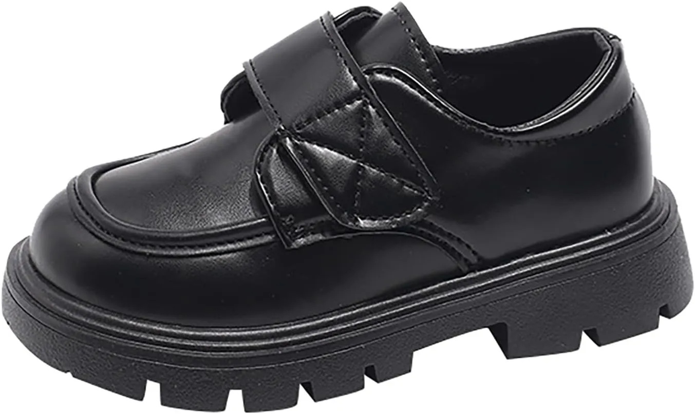 Girls Dress Shoes Chunky Loafers for Girl Platform Heel Leather Flats Round Toe School Uniform Slip On Shoes