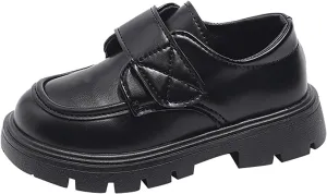 Girls Dress Shoes Chunky Loafers for Girl Platform Heel Leather Flats Round Toe School Uniform Slip On Shoes