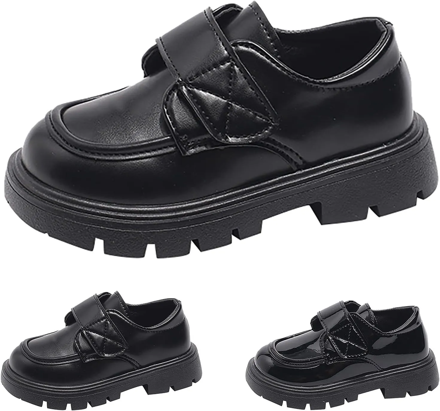 Girls Dress Shoes Chunky Loafers for Girl Platform Heel Leather Flats Round Toe School Uniform Slip On Shoes