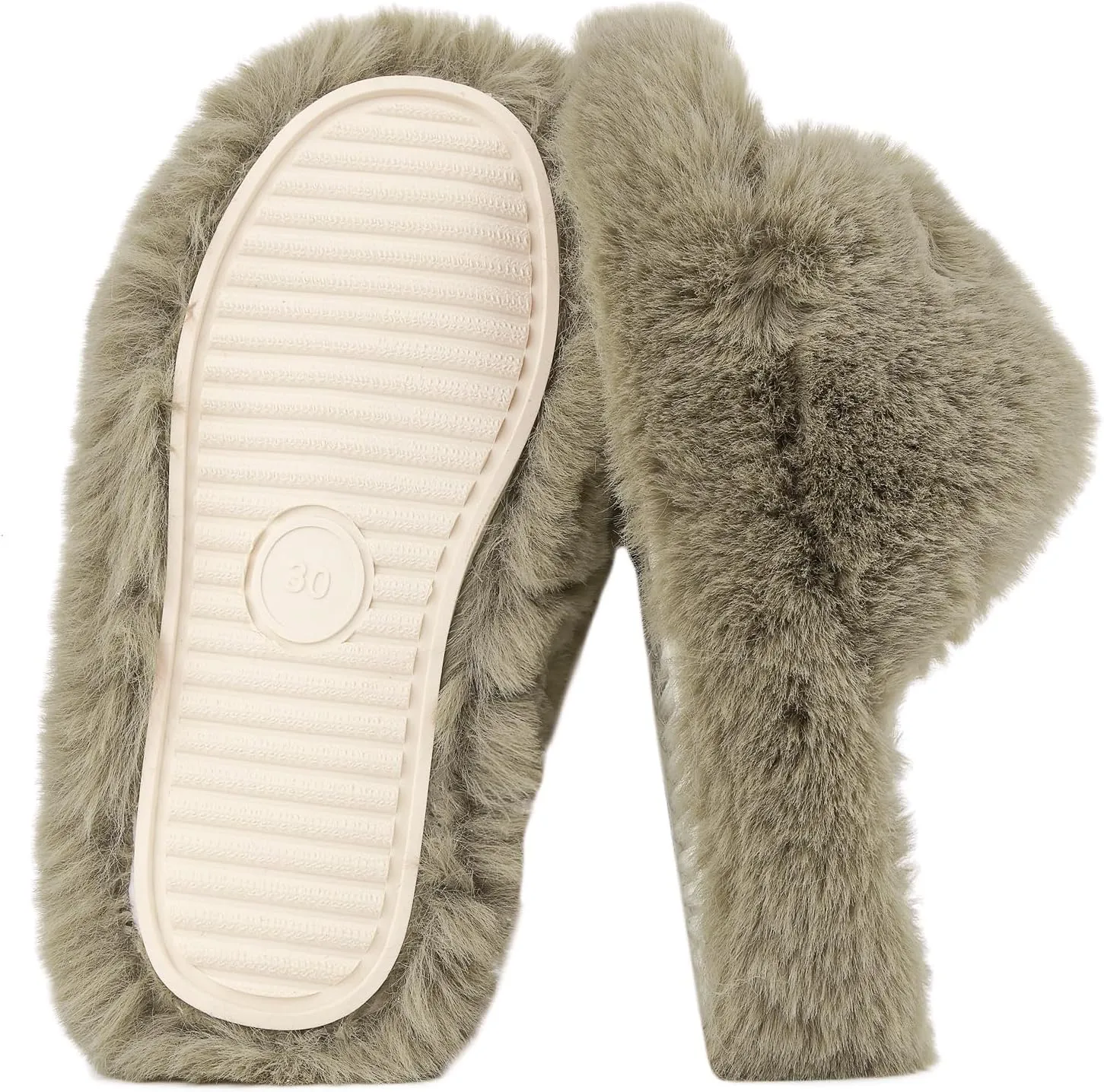 Girls Fuzzy Memory Foam Slippers Comfy丨Kids Fluffy Plush Open Toe House Slippers丨Slip On Furry Home Slides丨Indoor Outdoor Fur Flip Flop