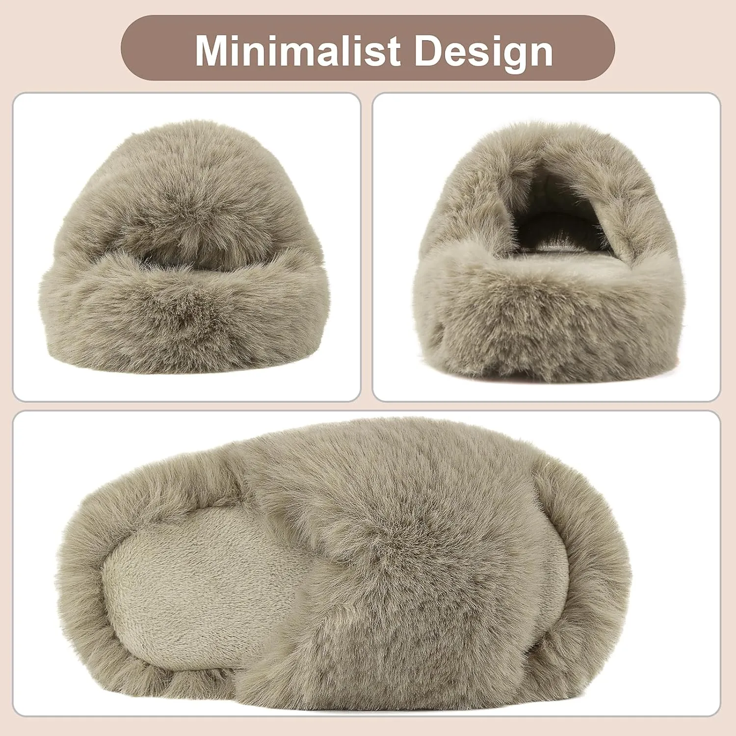 Girls Fuzzy Memory Foam Slippers Comfy丨Kids Fluffy Plush Open Toe House Slippers丨Slip On Furry Home Slides丨Indoor Outdoor Fur Flip Flop