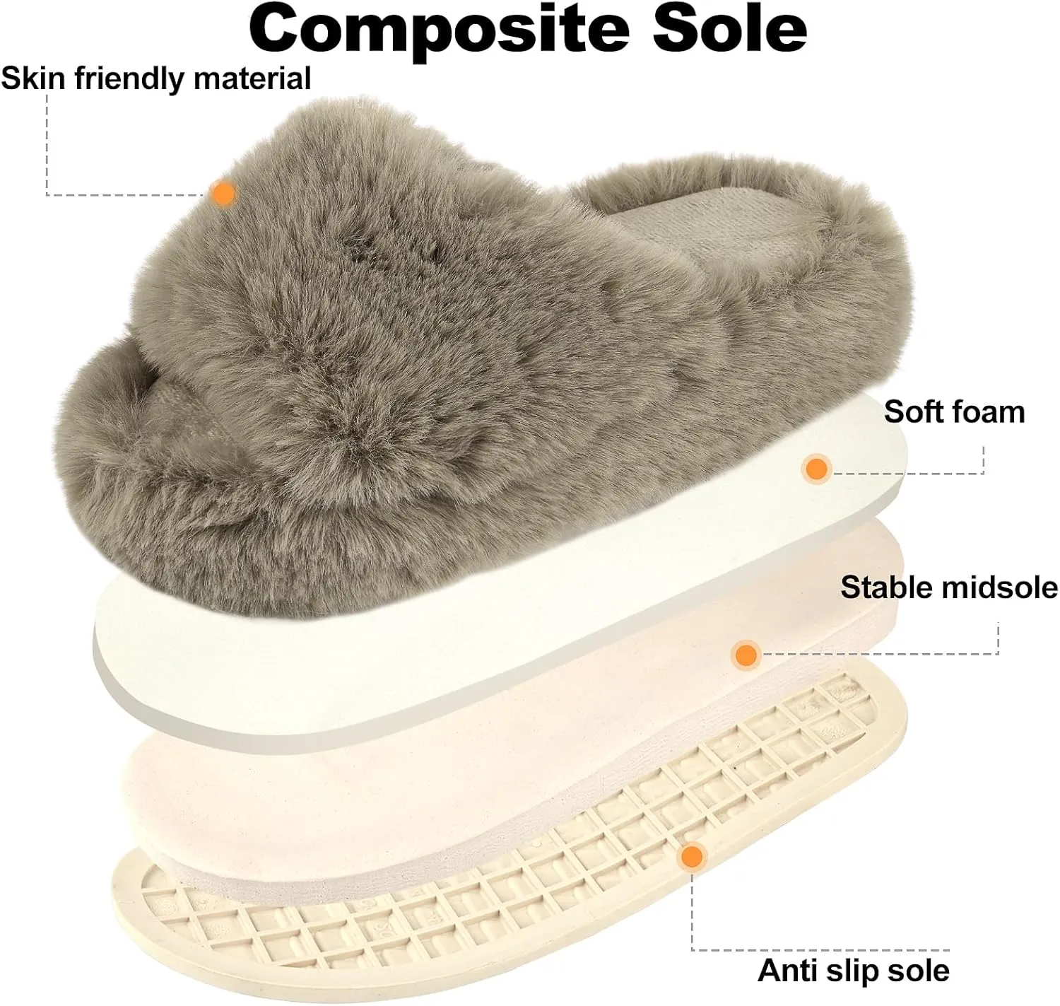 Girls Fuzzy Memory Foam Slippers Comfy丨Kids Fluffy Plush Open Toe House Slippers丨Slip On Furry Home Slides丨Indoor Outdoor Fur Flip Flop