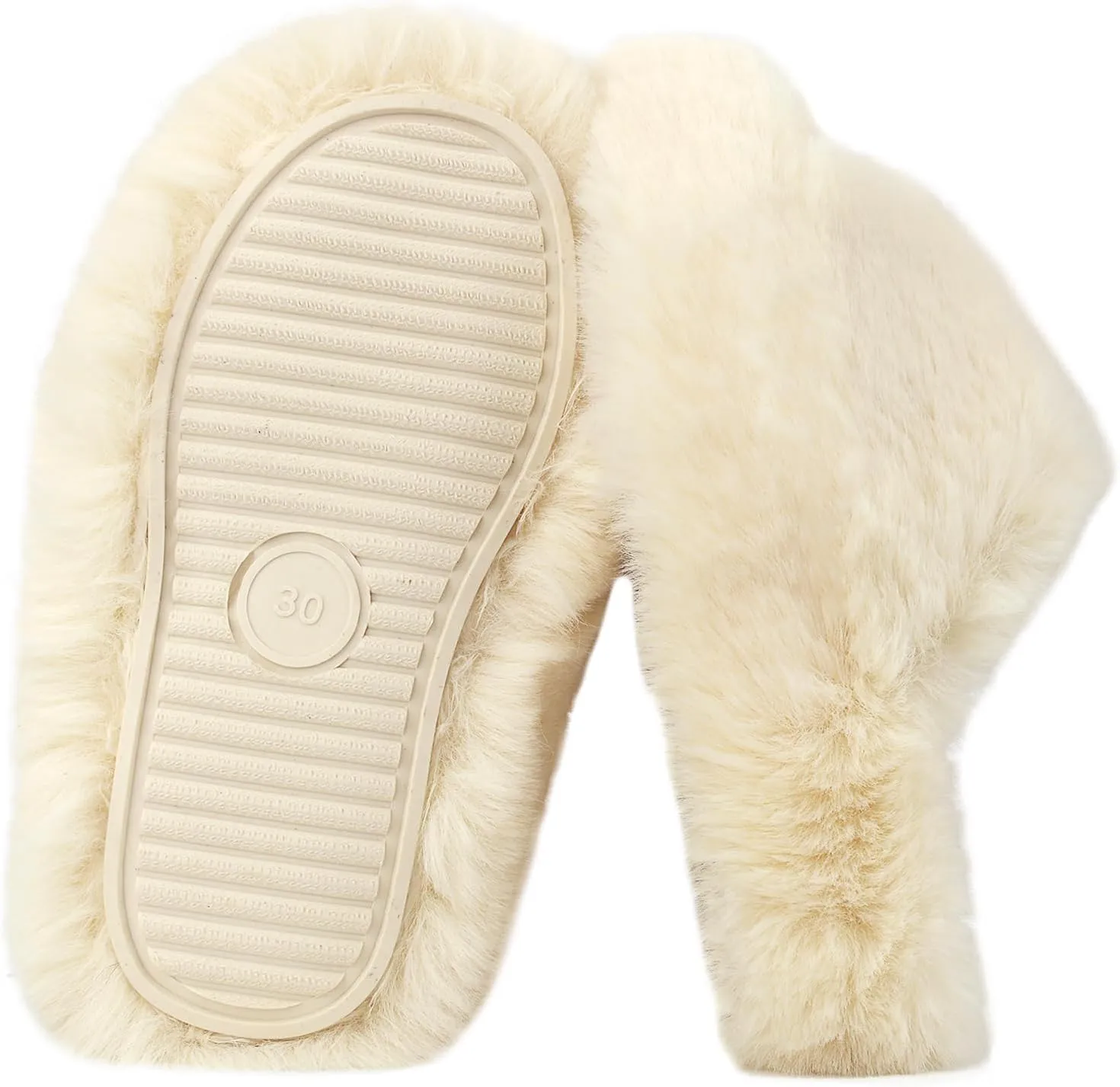 Girls Fuzzy Memory Foam Slippers Comfy丨Kids Fluffy Plush Open Toe House Slippers丨Slip On Furry Home Slides丨Indoor Outdoor Fur Flip Flop