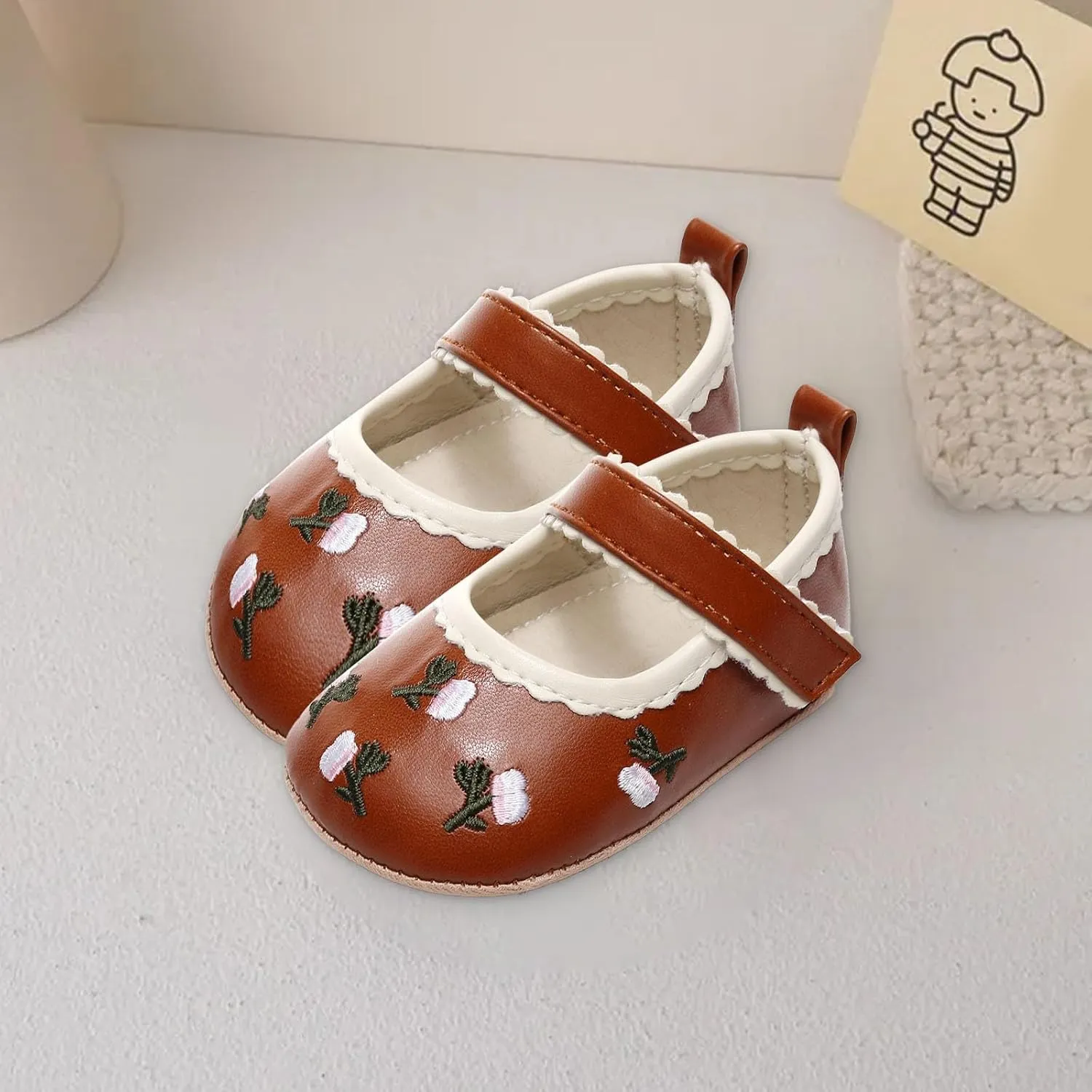 Girls Mary Jane Flats Wedding Party Dress Shoes Ankle Strap Slip On Sandal for Toddler Baby Infant