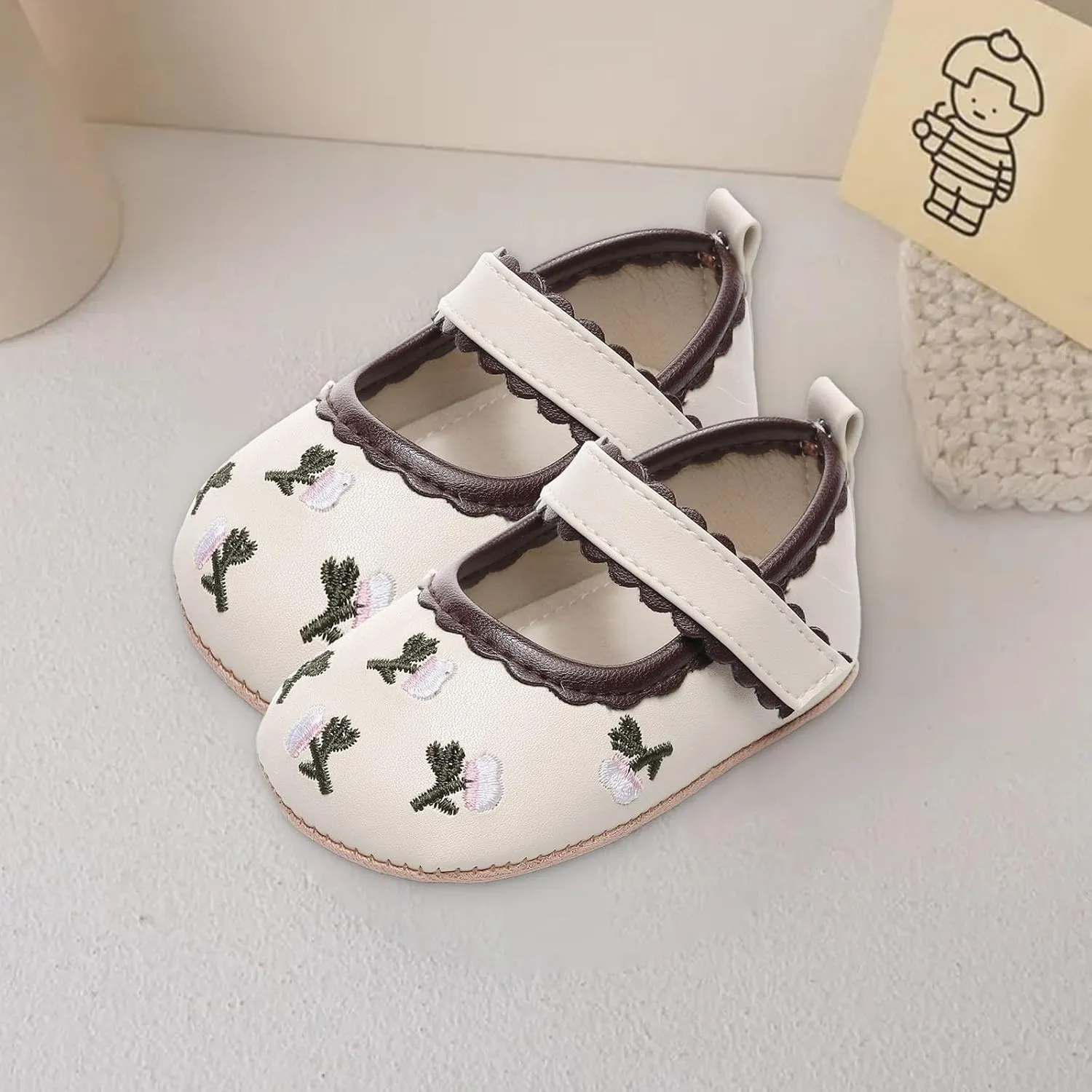 Girls Mary Jane Flats Wedding Party Dress Shoes Ankle Strap Slip On Sandal for Toddler Baby Infant