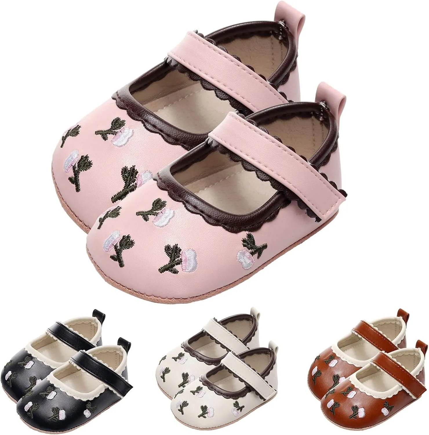 Girls Mary Jane Flats Wedding Party Dress Shoes Ankle Strap Slip On Sandal for Toddler Baby Infant
