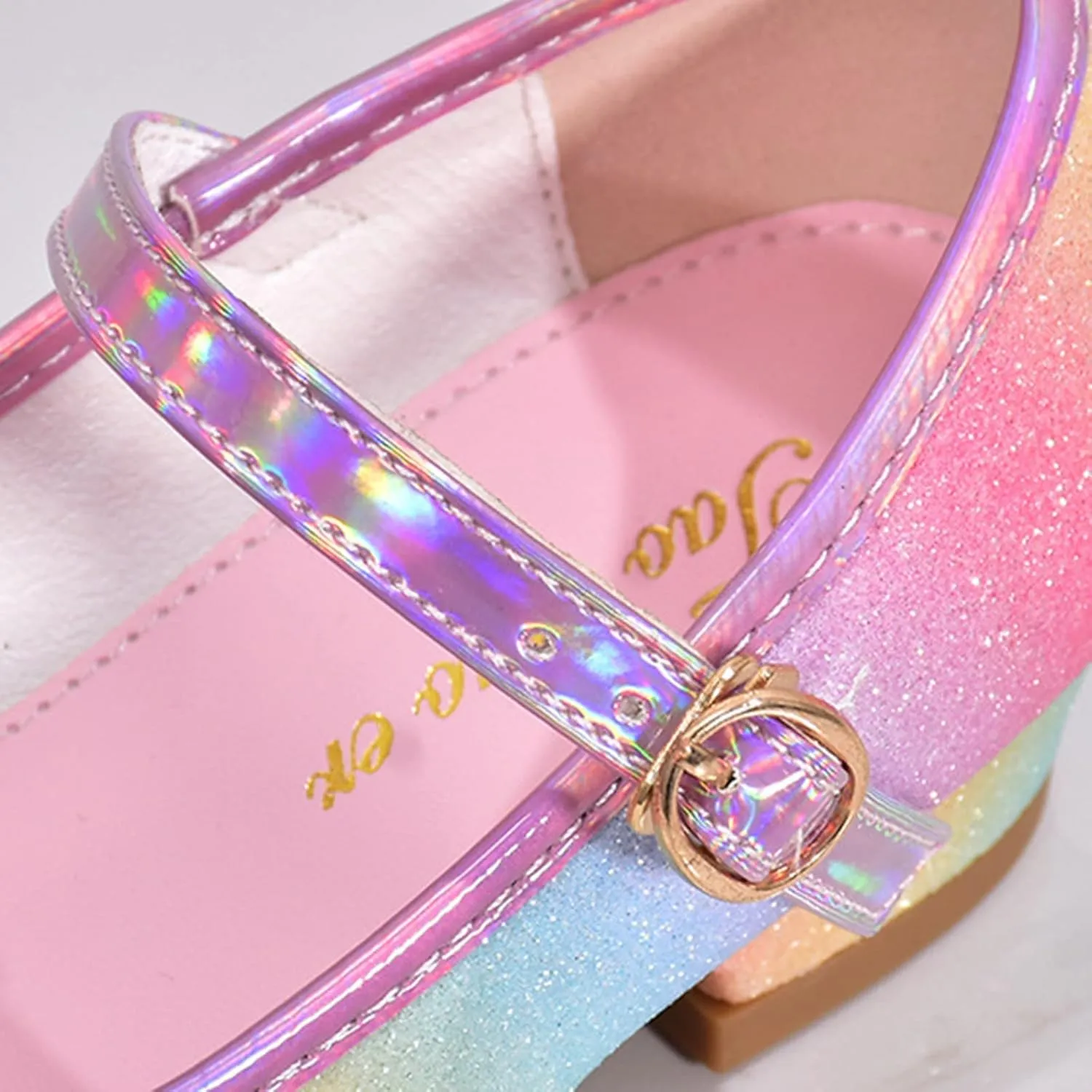 Girls Mary Jane Shoes Glitter Bow Sequin Wedding Party Dress Shoes Slip On Ankle Strap Pumps For Toddler