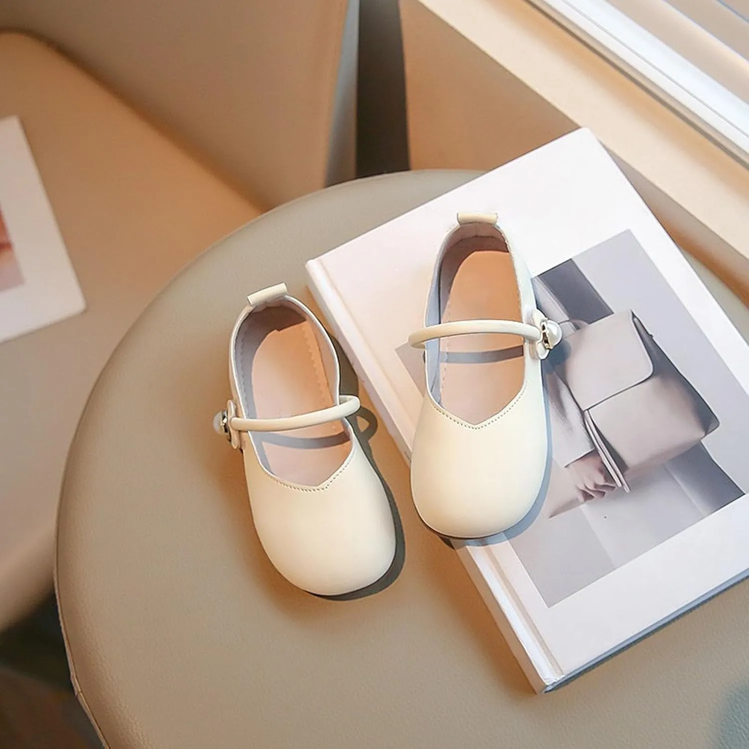 Girls Mary Jane Shoes Slip On Ballet Flats Ankle Strap Dress Comfortable Dress Shoes for Wedding Party Prom