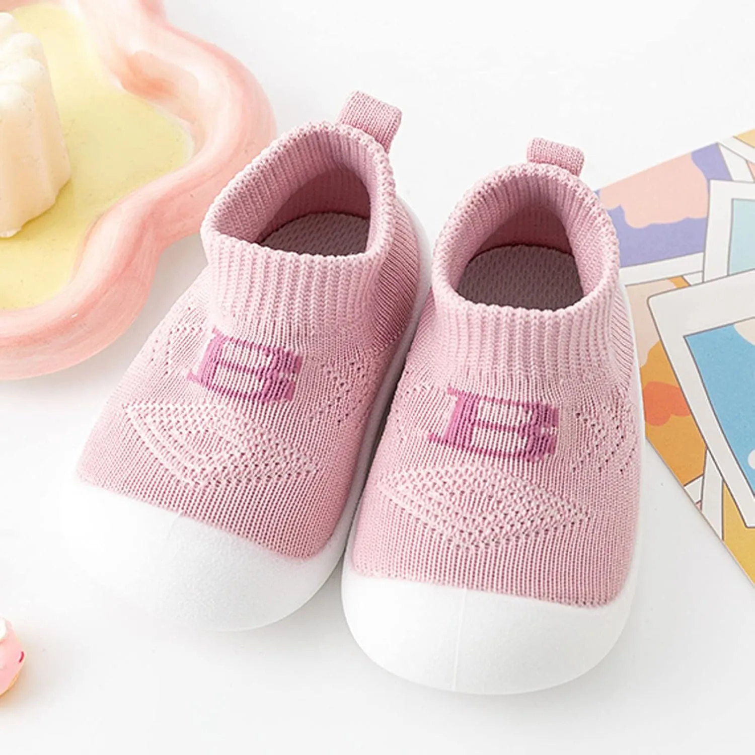 Infant Girls Boys Kids Leisure Shoes Letter Prints Mesh Soft Bottom Breathable Slip On Sport Shoes Slip on for Boys