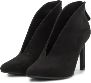 LEHOOR Women Pointed Toe Stiletto Heel Ankle Boots V Cut Suede Booties Back Zipper 3 inch Thin High Heel Short Boots Slip On Casual Dress Booties Heeled Party Wedding Office Retro Chic Size 4-11 M US