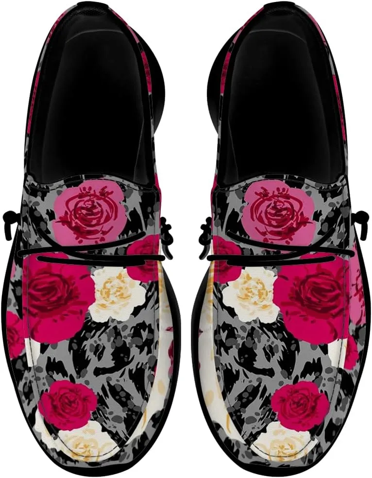 Loafers for Women Men Leopard Print Slip-on Shoes Floral Walking Shoes Gifts for Men Women