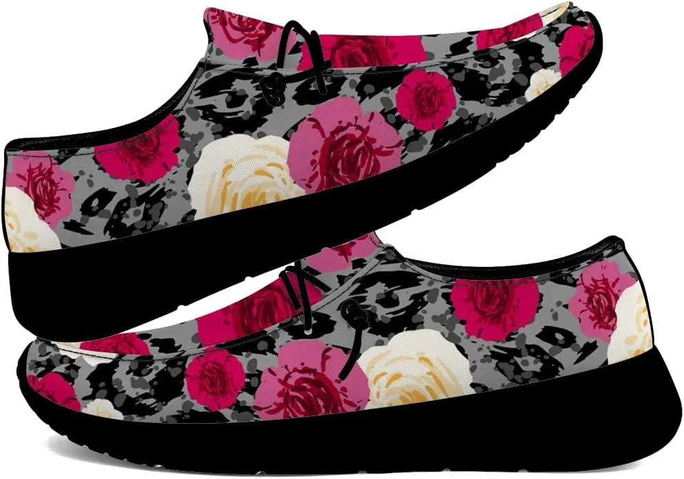 Loafers for Women Men Leopard Print Slip-on Shoes Floral Walking Shoes Gifts for Men Women
