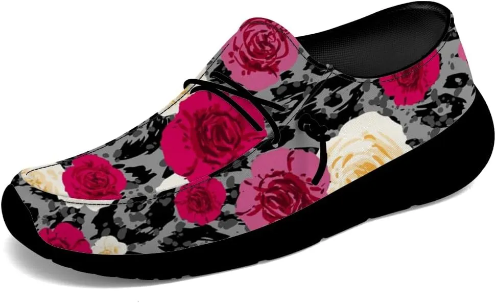 Loafers for Women Men Leopard Print Slip-on Shoes Floral Walking Shoes Gifts for Men Women