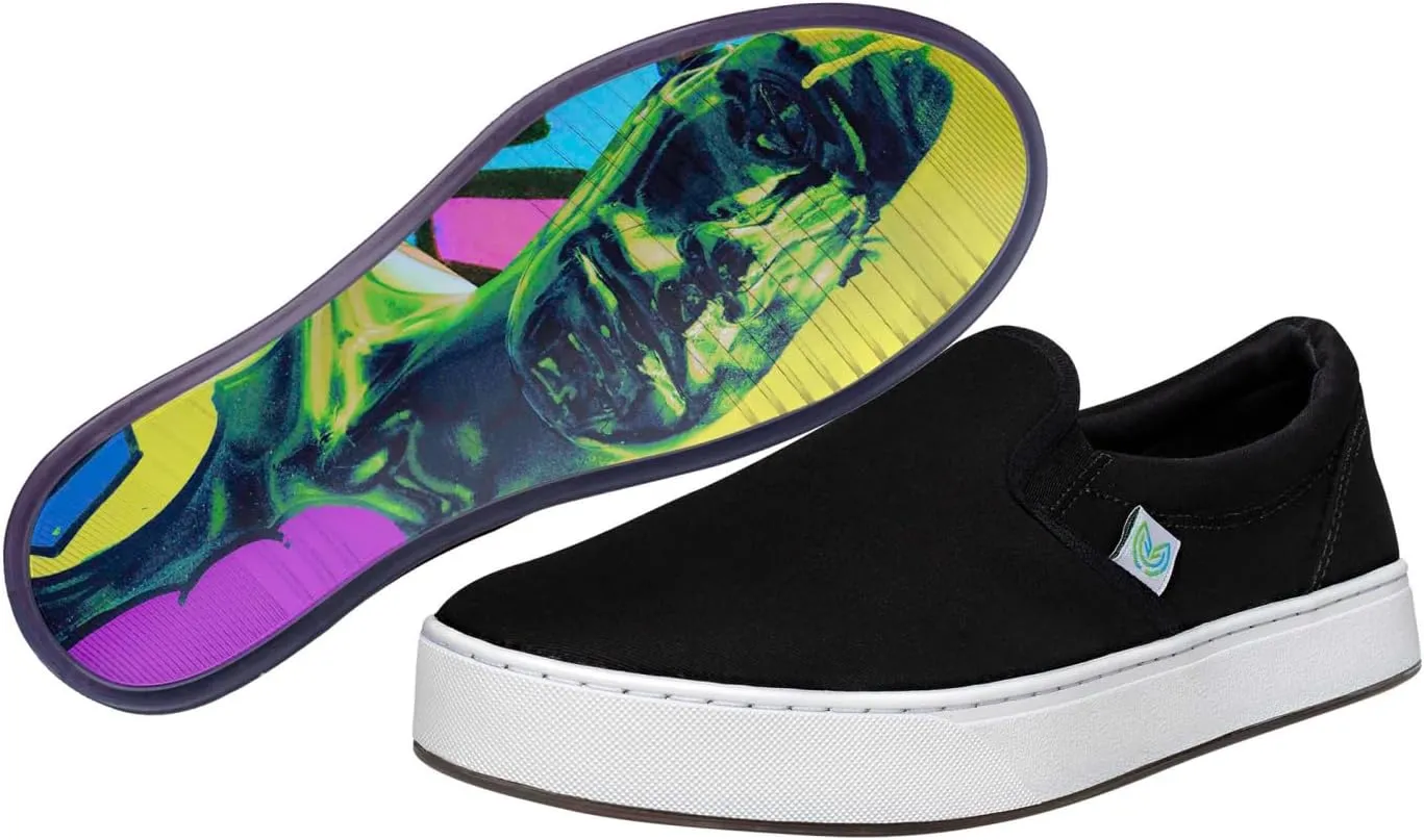 MaCae Unisex Original Canvas Slip-On Sneaker, Black/Reflections, 12 US Men