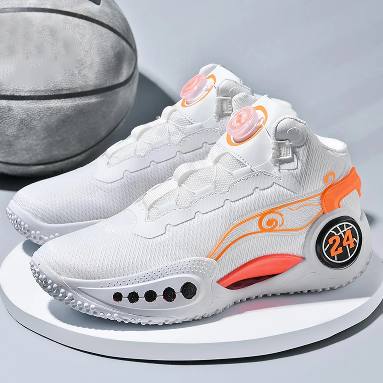 Men's Basketball Shoes Anti-Slip and Wear-Resistant Soles Running Shoes Graffiti Design Fashionable Sports Shoes