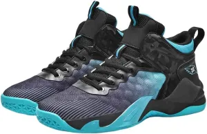 Men's Breathable Lace-Up Basketball Shoes  High-Top Training & Competition Sneakers with Cushioned Shock Absorption