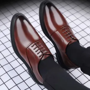 Men's Brown Dress Shoes Men's Leather Lined Formal Dress Oxfords Shoes Men's Comfort Orthopedic Dress Shoes Prom Wedding Tuxedo Walking Office Loafers Work Flats