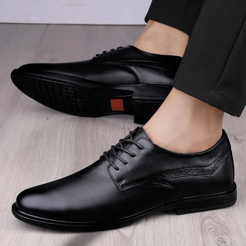 Mens Casual Leather Dress Shoes Men's Business Classic Formal Oxfords Shoes Lace-up Patent Leather Tuxedo Shoes for Men