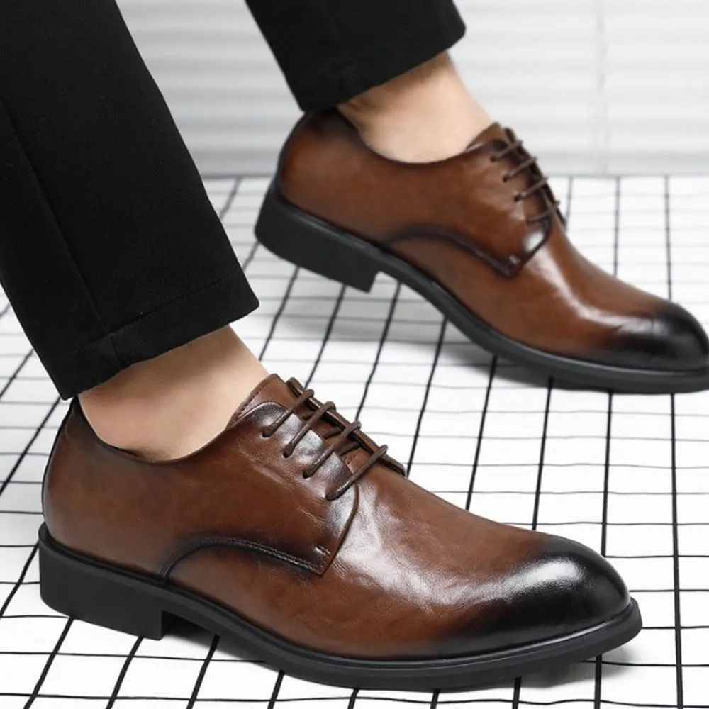 Men's Comfort Orthopedic Dress Shoes Wedding Dress Shoes Men Leather Casual Breathable Oxford Shoe with Heel Business Social Shoes Male Chaussure Homme