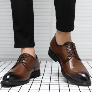 Men's Comfort Orthopedic Dress Shoes Wedding Dress Shoes Men Leather Casual Breathable Oxford Shoe with Heel Business Social Shoes Male Chaussure Homme
