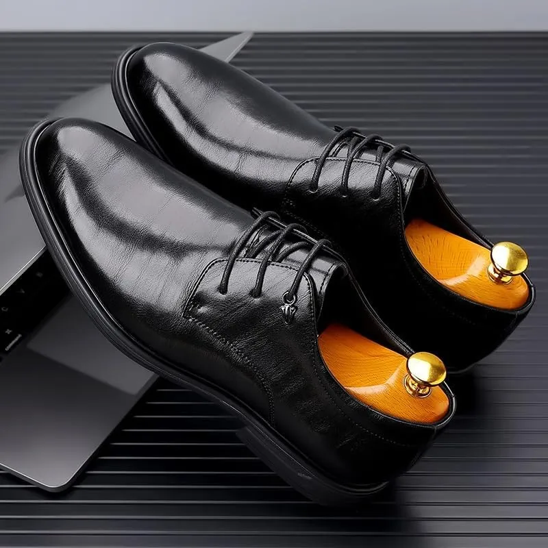 Mens Dress Shoes Men's Patent Leather Oxford Shoes Wedding Business Office Lace-Up Dress Shoes for Men(7.5)