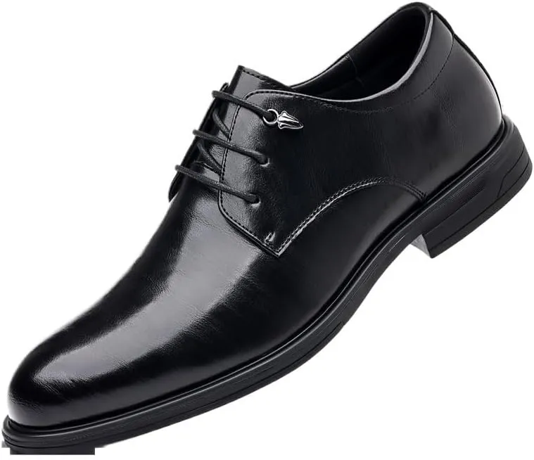 Mens Dress Shoes Men's Patent Leather Oxford Shoes Wedding Business Office Lace-Up Dress Shoes for Men(7.5)