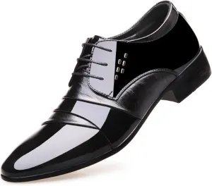 Men's Oxfords Formal Dress Shoes Patent Leather Lace-ups Classic Business Shoes Fashion Wedding Party Shoes
