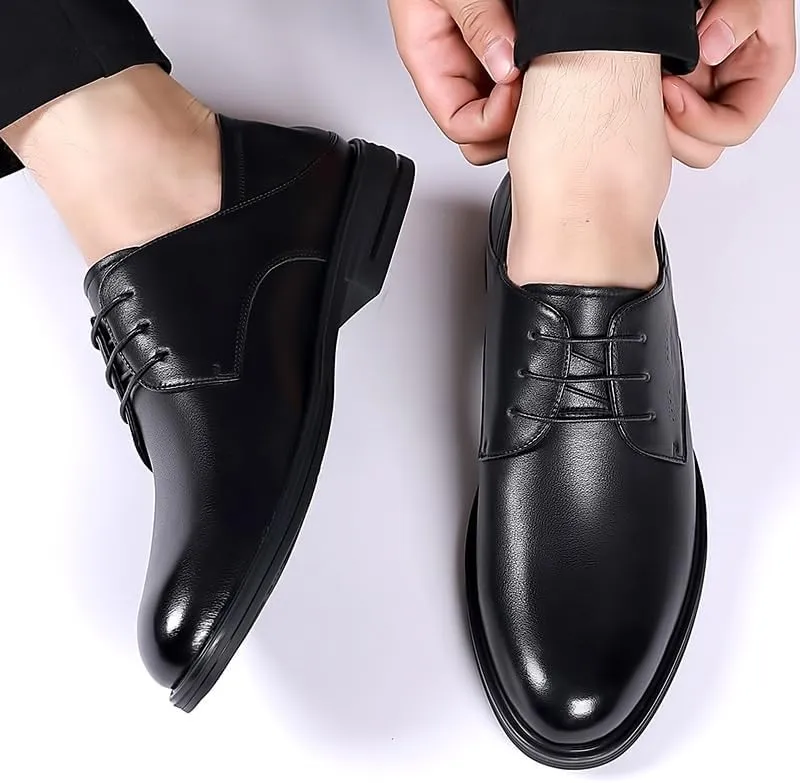 Men's Patent Leather Oxford Shoes Mens Wedding Business Office Dress Shoes Man Classic Lace-up Formal Tuxedo Derby Shoes(8.5)