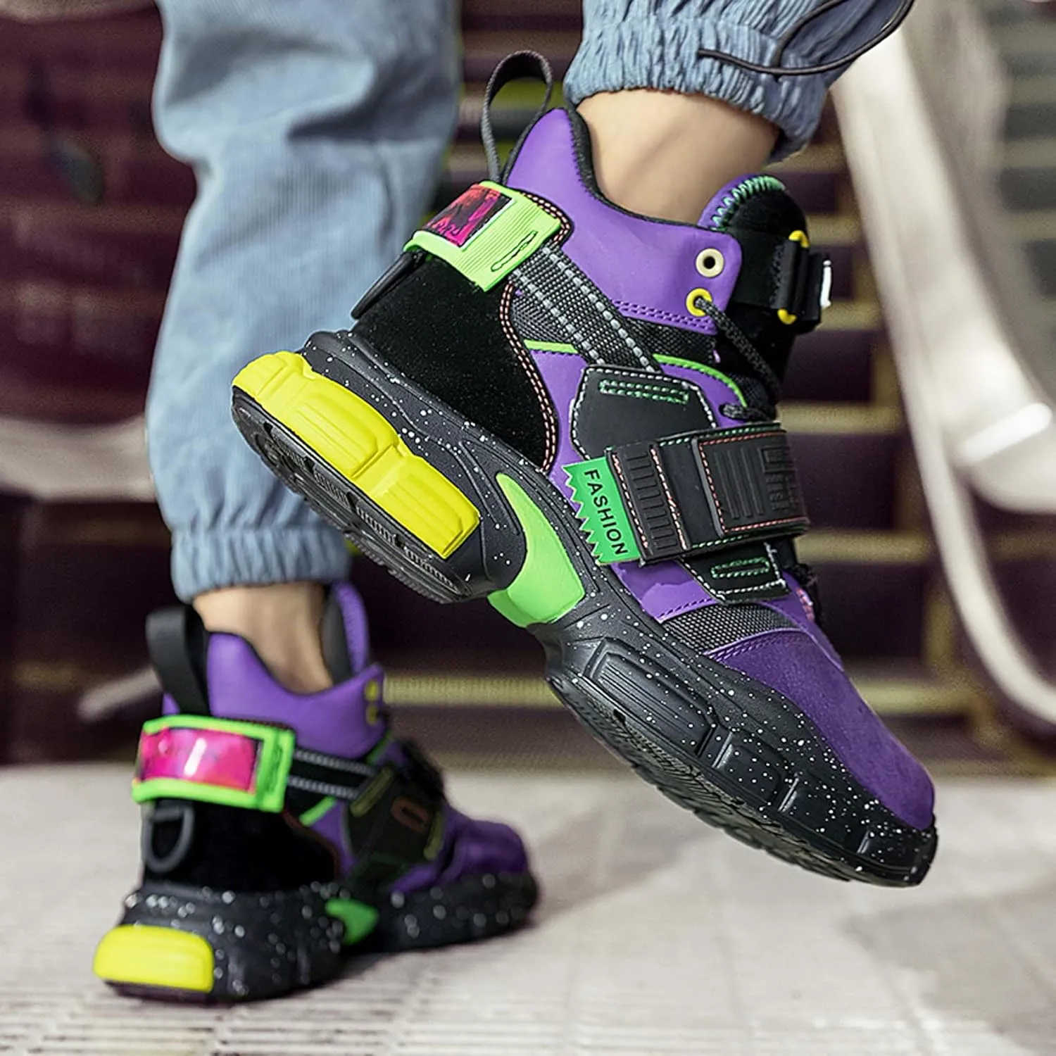 Men's Professional high top Basketball Shoes Street Fashion Sneakers Outdoor Non-Slip Fitness Training Running Shoes