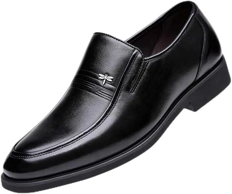 Men's Slip-on Loafers, Leather Men Formal Shoes Luxury Men's Loafers Dress Moccasins Breathable Slip on Black Driving Shoes Plus Size